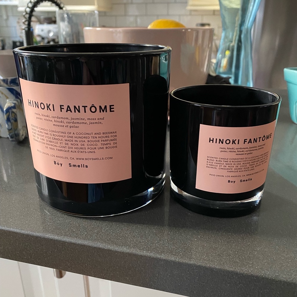 Boy smells empty candles